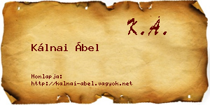 Kálnai Ábel névjegykártya